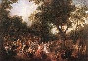 LANCRET, Nicolas Company in the Park g oil painting